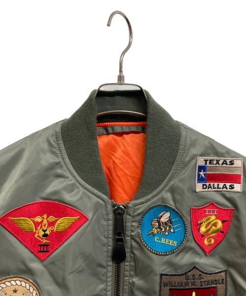 AVIREX（アヴィレックス）AVIREX (アヴィレックス) MA-1 TOP GUN CUSTOM フライトジャケット カーキ サイズ:Lの古着・服飾アイテム