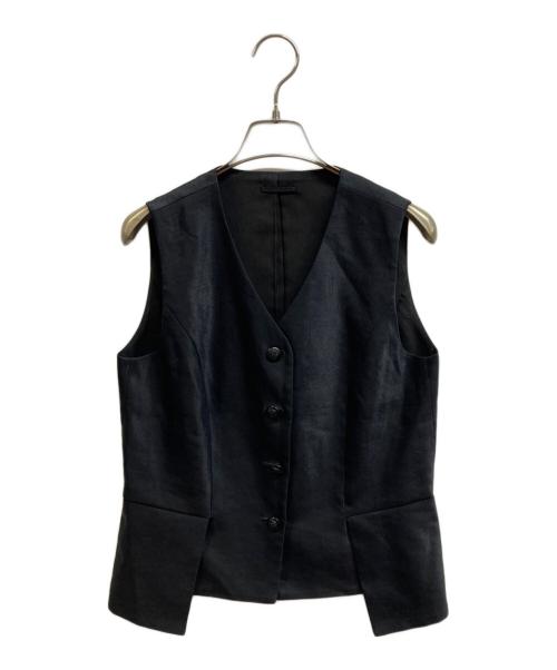 ANAYI（アナイ）ANAYI (アナイ) ラミーストレッチペプラムジレ ブラック サイズ:38の古着・服飾アイテム