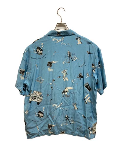 Porter Classic（ポータークラシック）Porter Classic (ポータークラシック) 21ss ALOHA SHIRT STRONG WOMEN & RUSS ブルー サイズ:Мの古着・服飾アイテム