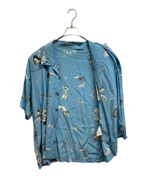 Porter Classic（ポータークラシック）Porter Classic (ポータークラシック) 21ss ALOHA SHIRT STRONG WOMEN & RUSS ブルー サイズ:Мの古着・服飾アイテム