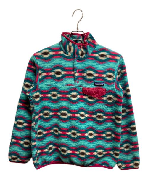 Patagonia（パタゴニア）Patagonia (パタゴニア) Lightweight Synchilla SnapT グリーン×ピンク サイズ:Mの古着・服飾アイテム