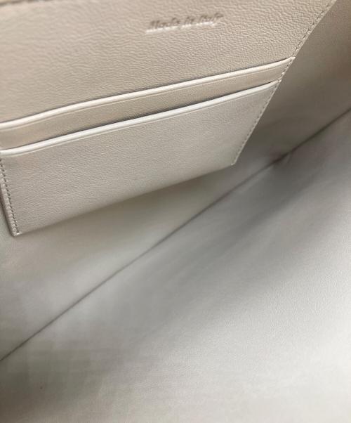 CELINE（セリーヌ）CELINE (セリーヌ) ラムレザー バイカラークラッチバッグ ブルー×ベージュの古着・服飾アイテム