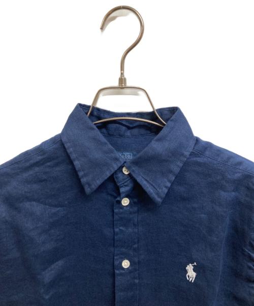 POLO RALPH LAUREN（ポロ・ラルフローレン）POLO RALPH LAUREN (ポロ・ラルフローレン) リネンシャツ ネイビー サイズ:XS/TPの古着・服飾アイテム