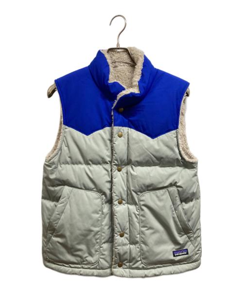 Patagonia（パタゴニア）Patagonia (パタゴニア) Reversible Bivy Down Vest ブルー×ベージュ サイズ:Mの古着・服飾アイテム