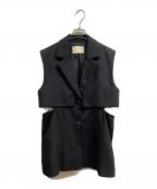 PUBLIC TOKYOパブリックトウキョウ）の古着「サイドホールオーバーヨークジレ」｜ブラック