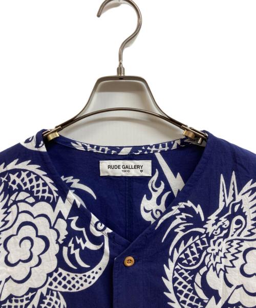 RUDE GALLERY（ルードギャラリー）RUDE GALLERY (ルードギャラリー) ノーカラーシャツ ネイビー サイズ:4の古着・服飾アイテム