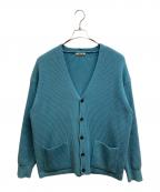 AURALEEオーラリー）の古着「SUPER FINE WOOL RIB KNIT BIG CARDIGAN」｜ブルー