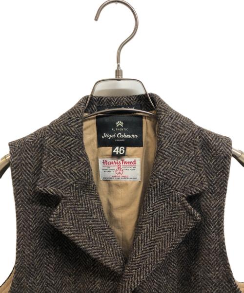 NIGEL CABOURN（ナイジェルケーボン）NIGEL CABOURN (ナイジェルケーボン) Harris Tweed (ハリスツイード) MALLORY VEST ブラウン サイズ:46の古着・服飾アイテム