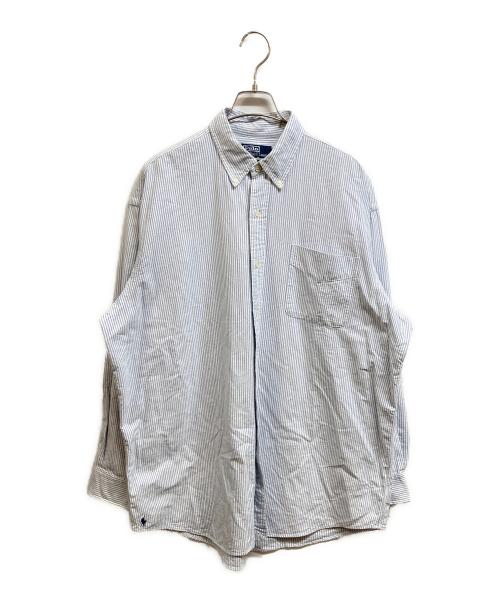 POLO RALPH LAUREN（ポロ・ラルフローレン）POLO RALPH LAUREN (ポロ・ラルフローレン) BIGBDPKPPHS-LONG SLEEVE-SPORT SHIRT OXFORD ブルー×ホワイト サイズ:Lの古着・服飾アイテム