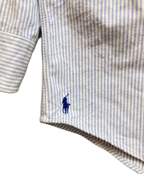 POLO RALPH LAUREN（ポロ・ラルフローレン）POLO RALPH LAUREN (ポロ・ラルフローレン) BIGBDPKPPHS-LONG SLEEVE-SPORT SHIRT OXFORD ブルー×ホワイト サイズ:Lの古着・服飾アイテム