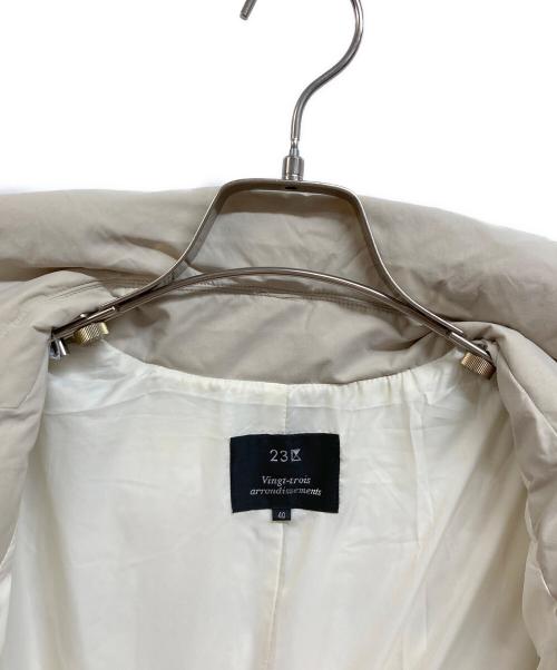23区（ニジュウサンク）23区 (ニジュウサンク) マットタフタダウンチェスターコート アイボリー サイズ:40の古着・服飾アイテム