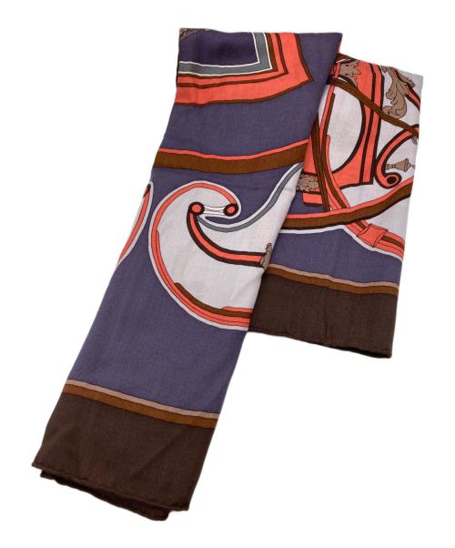 HERMES（エルメス）HERMES (エルメス) カレ140/カレジェアン ネイビー×オレンジの古着・服飾アイテム