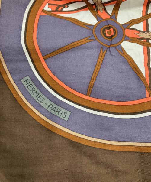 HERMES（エルメス）HERMES (エルメス) カレ140/カレジェアン ネイビー×オレンジの古着・服飾アイテム