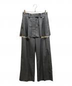 MAISON SPECIALメゾンスペシャル）の古着「Box Pleated Skirt Pants」｜グレー