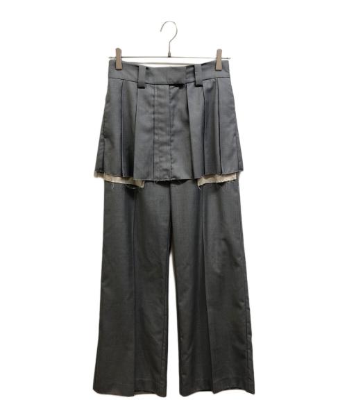 MAISON SPECIAL（メゾンスペシャル）MAISON SPECIAL (メゾンスペシャル) Box Pleated Skirt Pants グレー サイズ:38の古着・服飾アイテム