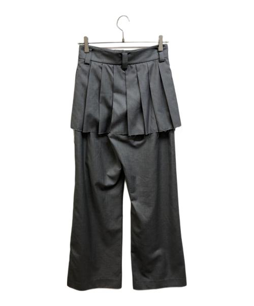 MAISON SPECIAL（メゾンスペシャル）MAISON SPECIAL (メゾンスペシャル) Box Pleated Skirt Pants グレー サイズ:38の古着・服飾アイテム
