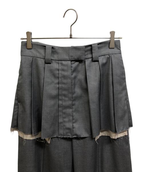MAISON SPECIAL（メゾンスペシャル）MAISON SPECIAL (メゾンスペシャル) Box Pleated Skirt Pants グレー サイズ:38の古着・服飾アイテム