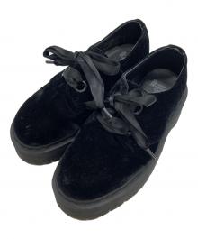 Dr.Martens（ドクターマーチン）の古着「HOLLY 厚底2ホールベロアシューズ」｜ブラック