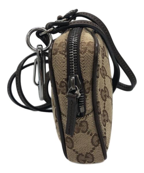 GUCCI（グッチ）GUCCI (グッチ) GGキャンバスミニショルダーバッグ ベージュ×ブラウンの古着・服飾アイテム