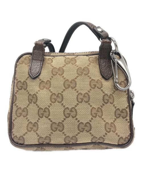 GUCCI（グッチ）GUCCI (グッチ) GGキャンバスミニショルダーバッグ ベージュ×ブラウンの古着・服飾アイテム