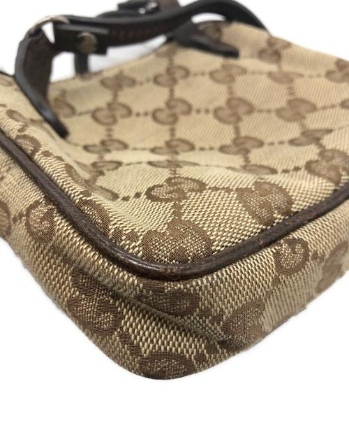 GUCCI（グッチ）GUCCI (グッチ) GGキャンバスミニショルダーバッグ ベージュ×ブラウンの古着・服飾アイテム