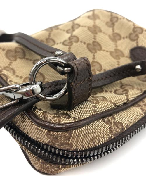 GUCCI（グッチ）GUCCI (グッチ) GGキャンバスミニショルダーバッグ ベージュ×ブラウンの古着・服飾アイテム