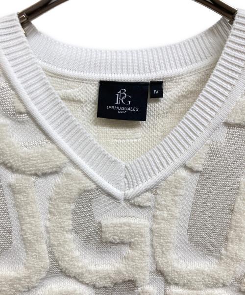 1piu1uguale3 GOLF（ウノ ピゥ ウノ ウグァーレ トレ ゴルフ）1piu1uguale3 GOLF (ウノ ピゥ ウノ ウグァーレ トレ ゴルフ) ニットベスト アイボリー サイズ: IVの古着・服飾アイテム