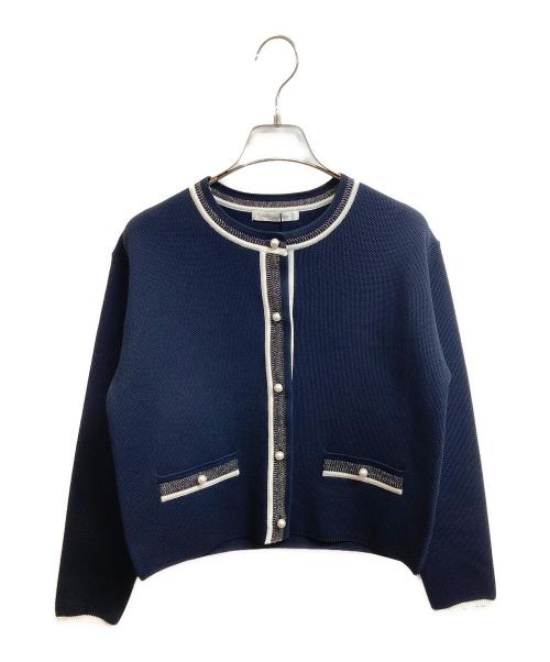 Pinky & Dianne（ピンキーアンドダイアン）Pinky & Dianne (ピンキーアンドダイアン) クルーネックカーディガン ネイビー サイズ:38 未使用品の古着・服飾アイテム