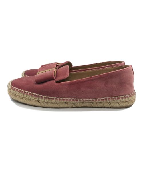 Salvatore Ferragamo（サルヴァトーレ フェラガモ）Salvatore Ferragamo (サルヴァトーレ フェラガモ) エスパドリーユフラットシューズ ピンク サイズ:6　1/2の古着・服飾アイテム