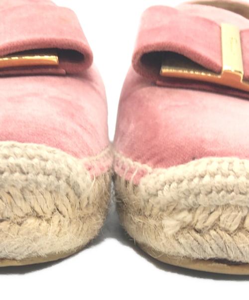 Salvatore Ferragamo（サルヴァトーレ フェラガモ）Salvatore Ferragamo (サルヴァトーレ フェラガモ) エスパドリーユフラットシューズ ピンク サイズ:6　1/2の古着・服飾アイテム