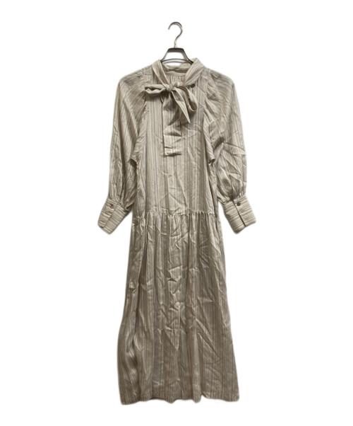 TELA（テラ）tela (テラ) ストライプワンピース ベージュ サイズ:38の古着・服飾アイテム