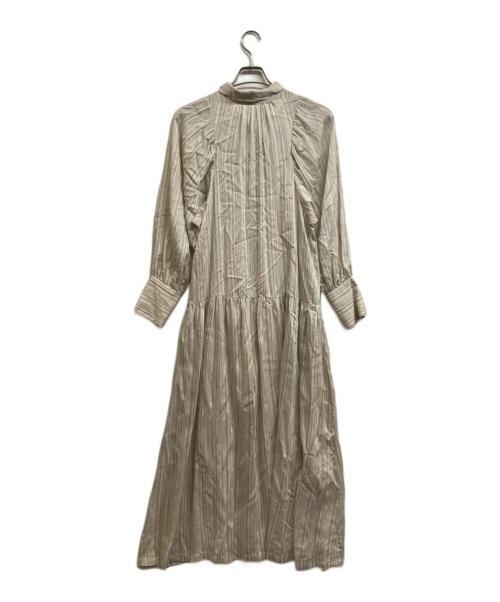 TELA（テラ）tela (テラ) ストライプワンピース ベージュ サイズ:38の古着・服飾アイテム