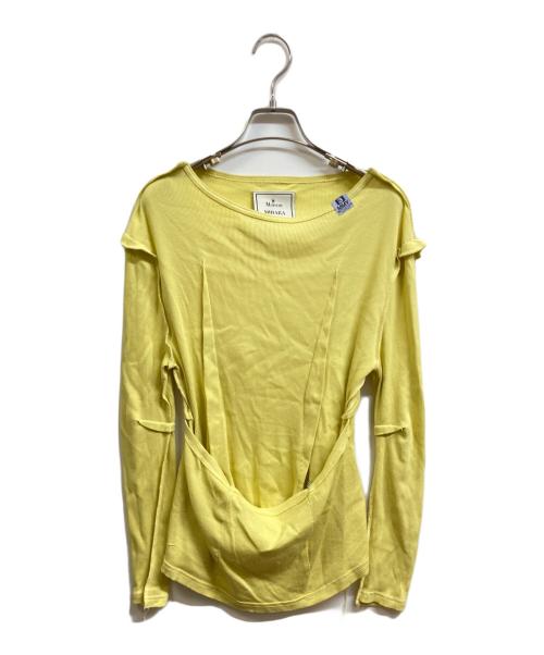 Maison MIHARA YASUHIRO（メゾン ミハラ ヤスヒロ）Maison MIHARA YASUHIRO (メゾン ミハラ ヤスヒロ) Tucked LS Tee イエロー サイズ:38の古着・服飾アイテム