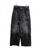 SUBLATIONSサブレーションズ）の古着「WIDE SEAM DENIM BAGGY PANTS.13」｜ブラック
