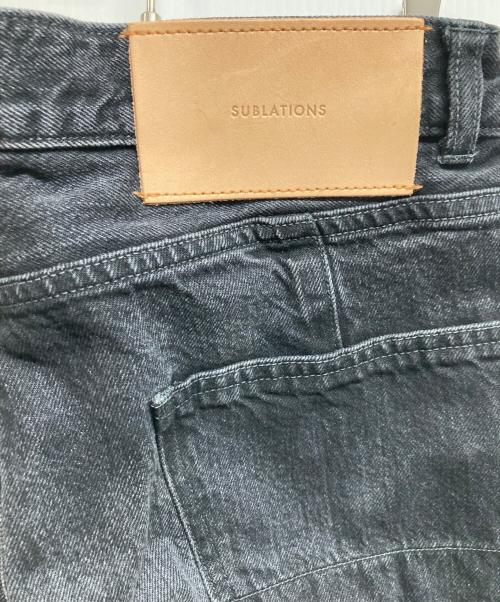 SUBLATIONS（サブレーションズ）SUBLATIONS (サブレーションズ) WIDE SEAM DENIM BAGGY PANTS.13 ブラック サイズ:2の古着・服飾アイテム