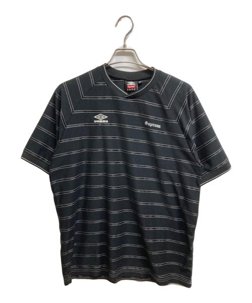 UMBRO（アンブロ）UMBRO (アンブロ) SUPREME (シュプリーム) Stripe Soccer Jersey ブラック サイズ:ASIA　Lの古着・服飾アイテム