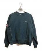 Champion REVERSE WEAVEチャンピオン リバース ウィーブ）の古着「90S袖ロゴリバースウィーブスウェット」｜ブルー