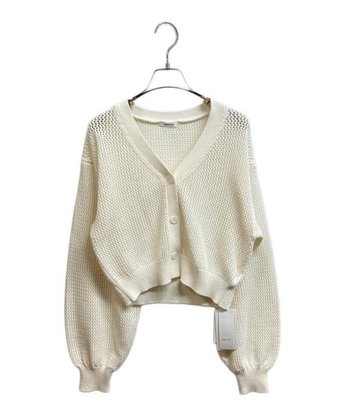 FRAY ID（フレイ アイディー）FRAY ID (フレイ アイディー) メッシュVネックカーディガン ホワイト サイズ:Free 未使用品の古着・服飾アイテム