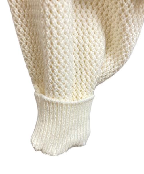 FRAY ID（フレイ アイディー）FRAY ID (フレイ アイディー) メッシュVネックカーディガン ホワイト サイズ:Free 未使用品の古着・服飾アイテム