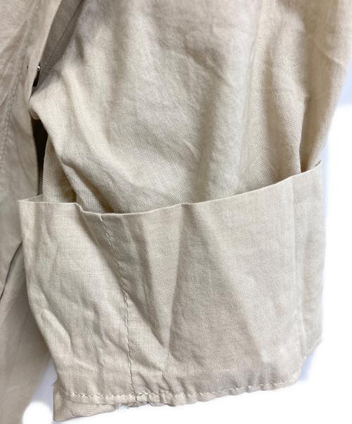 mizuiro-ind（ミズイロインド）mizuiro-ind (ミズイロインド) コットンスタンドカラーフレアロングワンピース ベージュ サイズ:FREEの古着・服飾アイテム