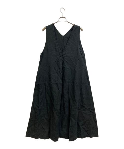 journal standard luxe（ジャーナルスタンダード ラックス）JOURNAL STANDARD LUXE (ジャーナルスタンダード ラックス) リネンワッシャー Vネックノースリーブワンピース ブラック サイズ:-の古着・服飾アイテム