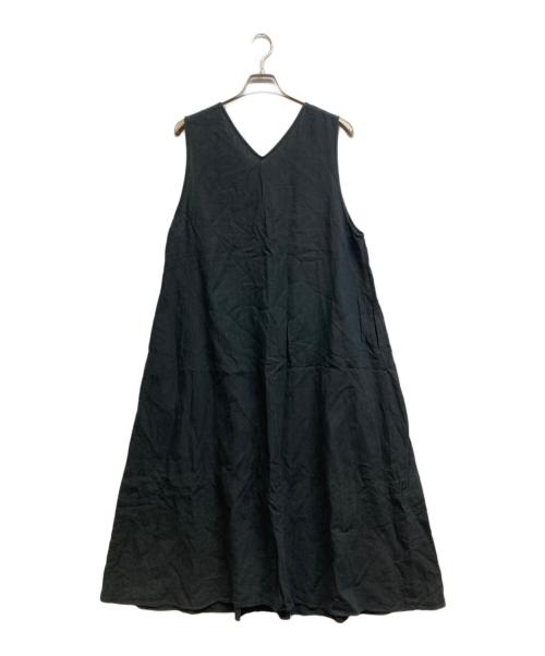 journal standard luxe（ジャーナルスタンダード ラックス）JOURNAL STANDARD LUXE (ジャーナルスタンダード ラックス) リネンワッシャー Vネックノースリーブワンピース ブラック サイズ:-の古着・服飾アイテム