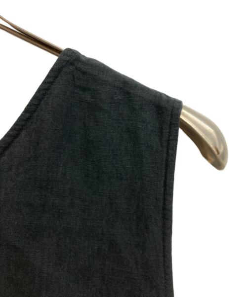 journal standard luxe（ジャーナルスタンダード ラックス）JOURNAL STANDARD LUXE (ジャーナルスタンダード ラックス) リネンワッシャー Vネックノースリーブワンピース ブラック サイズ:-の古着・服飾アイテム