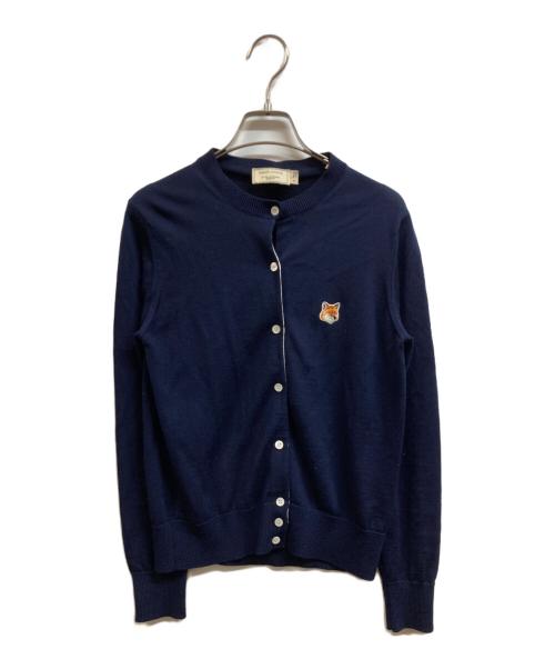 maison kitsune（メゾンキツネ）maison kitsune (メゾンキツネ) 丸首カーディガン ネイビー サイズ:Sの古着・服飾アイテム