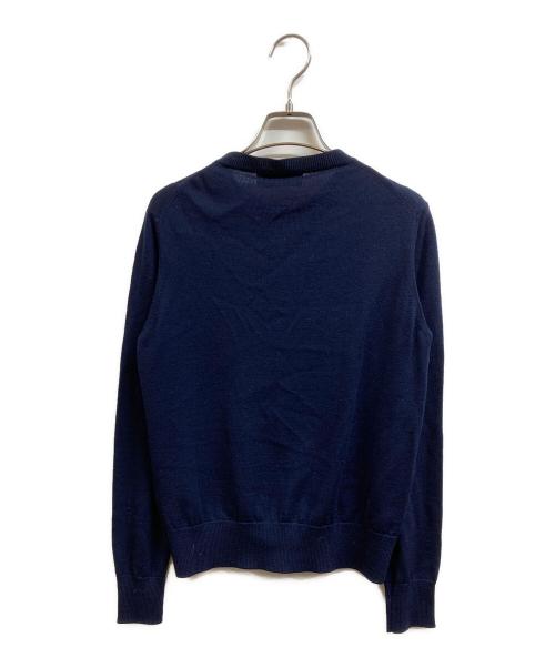 maison kitsune（メゾンキツネ）maison kitsune (メゾンキツネ) 丸首カーディガン ネイビー サイズ:Sの古着・服飾アイテム