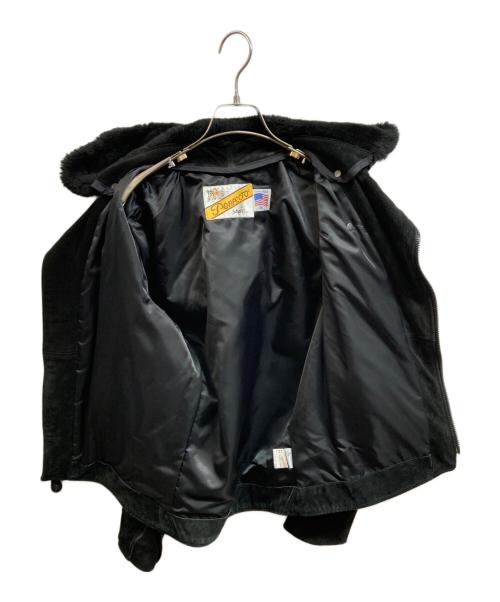 Schott（ショット）Schott (ショット) Ron Herman (ロンハーマン) スウェードダブルレザージャケット ブラック サイズ:36の古着・服飾アイテム