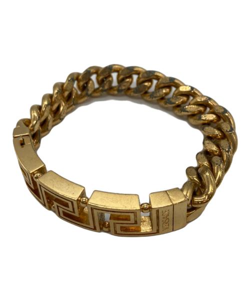 VERSACE（ヴェルサーチェ）VERSACE (ヴェルサーチェ) グレカ チェーン ブレスレット ゴールドの古着・服飾アイテム