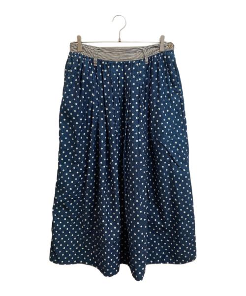 45R（フォーティファイブ・アール）45R (フォーティファイブ・アール) 粟サテンの水玉タックスカート ネイビー サイズ:-の古着・服飾アイテム
