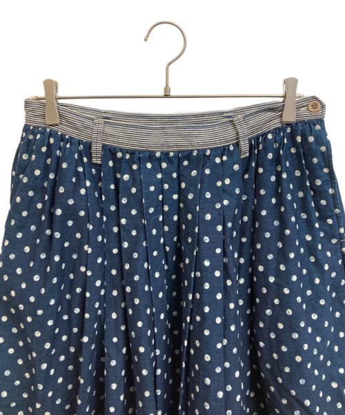 45R（フォーティファイブ・アール）45R (フォーティファイブ・アール) 粟サテンの水玉タックスカート ネイビー サイズ:-の古着・服飾アイテム