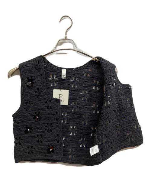 tyn.TGOR（トゴール）tyn.TGOR (トゴール) Hand crochet flower vest グレー サイズ:FREE 未使用品の古着・服飾アイテム